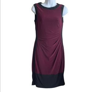 Ralph Lauren Women's Dress Lined Sleeveless Crew Neck Black Trim Stretchy Size 4